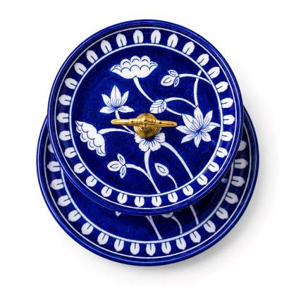 Blue Lotus Serverware with Stand