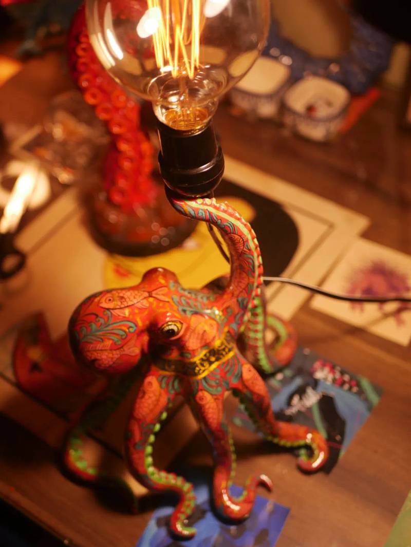 Pattachitra Octopus Lamp — Tarangini