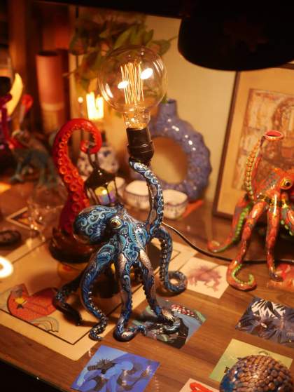 Pattachitra Octopus Lamp — Nilambari