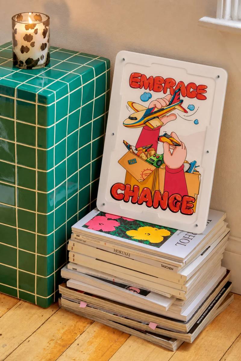 embrace change - Frosted Plexiglass Illustrated Wall Frame (Limited Edition)