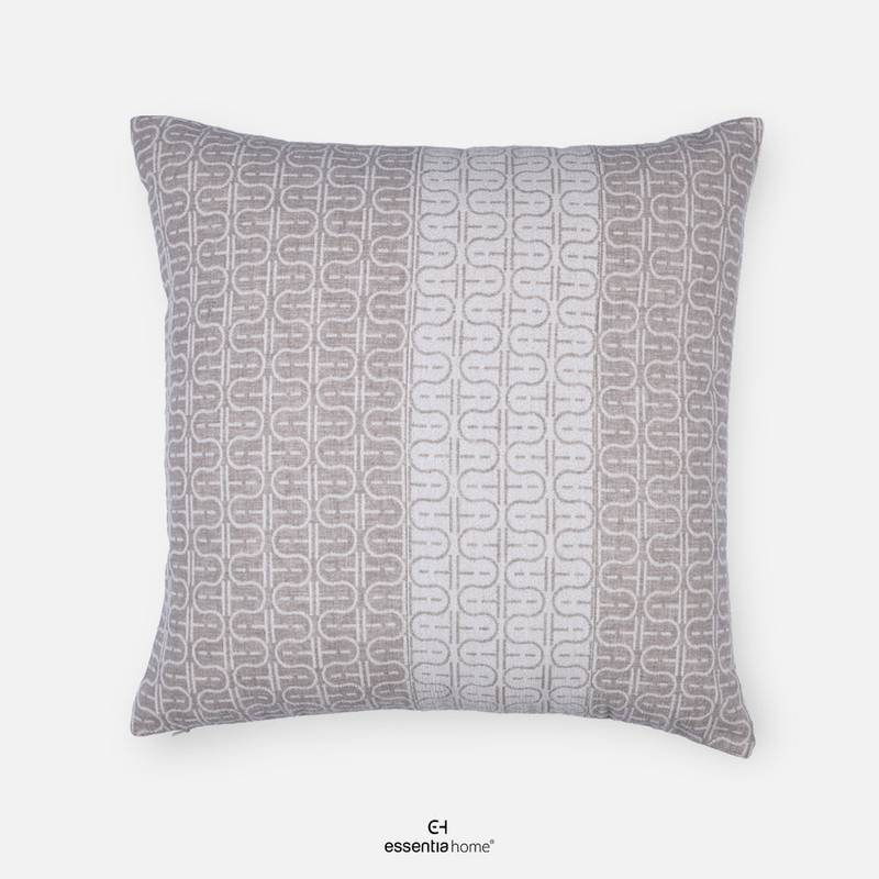 E-H Print Grey And White Cushion