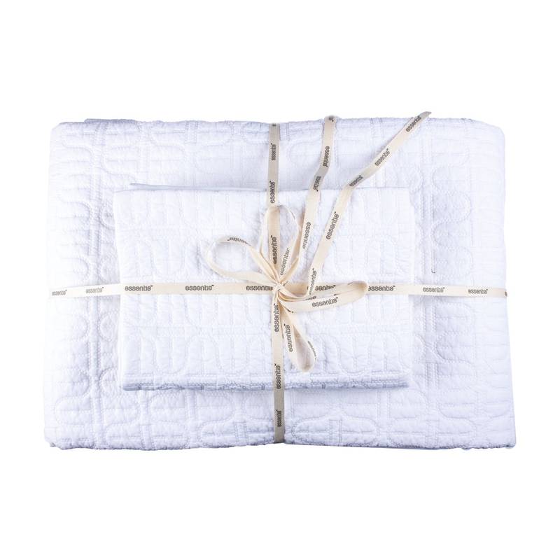Cotton Quilted Bedding Set Off White