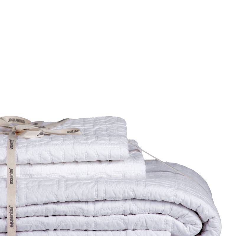 Cotton Quilted Bedding Set Off White