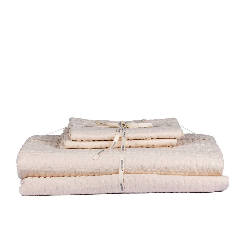 Cotton Quilted Bedding Set Beige