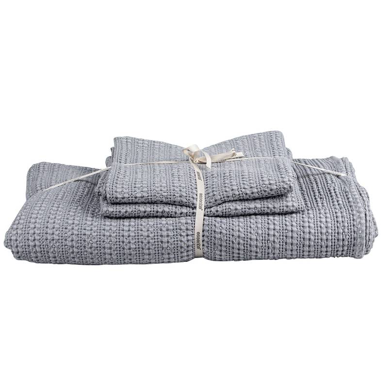 Steel Grey Waffle Bedspread and 2 Euro Shams