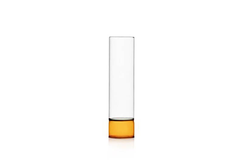 BAMBOO GROOVE-vase amber/clear cm 27